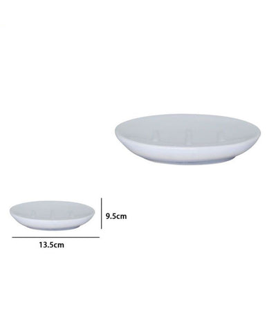 Piatto Piattino Porta Sapone Saponetta Bagno Ceramica Bianco Grigio Arredo 59916