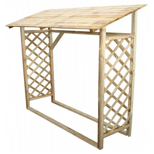 Legnaia con grigliato in legno di Conifera da giardino Made in Italy