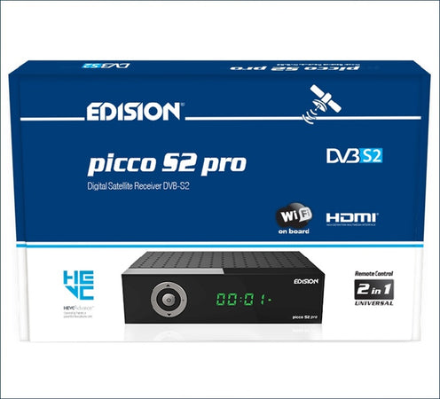 Kit Decoder EDISION PICCO S2 PRO Multistream con Parabola 80 CM ed LNB Monoblocco Single 3 4 gradi per la ricezione in chiaro dei canali digitale terrestre via satellite