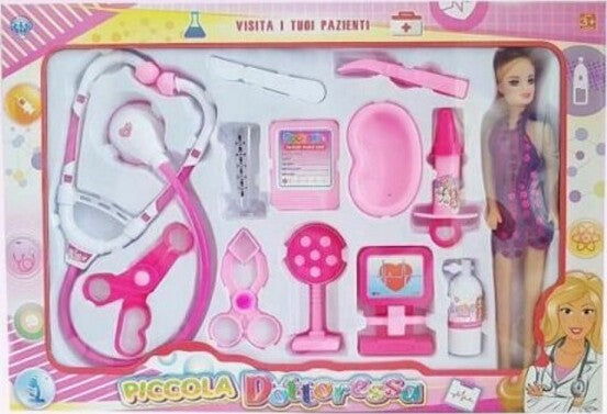 Piccola-Dottoressa-Bambolina-Con-Accessori-Dottore-Giocattolo-Gioco-Bambina