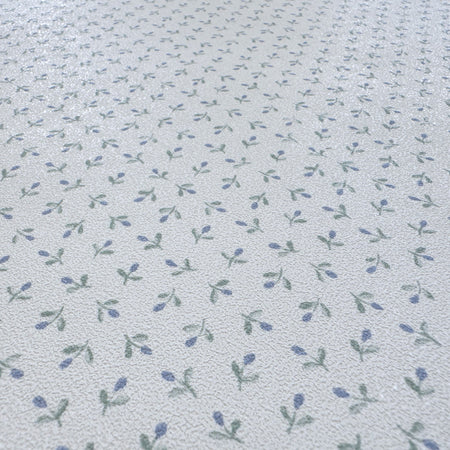 SUPER STOCK €0,56 al mq  - Rotolo da 5,2mq (10x0,52mt) di Carta da Parati vinilica Top Quality lavabile FIORELLINI BLU - Eternal Parquet