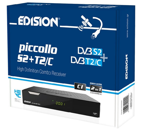 Edision Piccollo S2+T2/C H.265 Combo e MODULO CAM CI+ KABELIO con 3 mesi di accesso gratuito