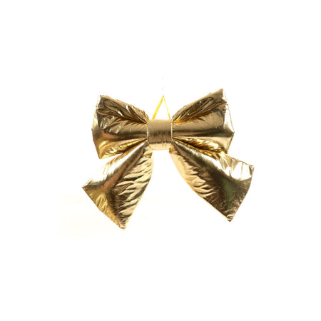 Fiocco Oro Metallizzato in tessuto decorazione natalizia per albero e ghirlanda dietro porta