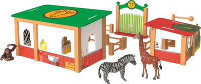 Piccolo Zoo in Miniatura Giocattolo per Bambini 3+ Pezzi in Legno Animali in PVC