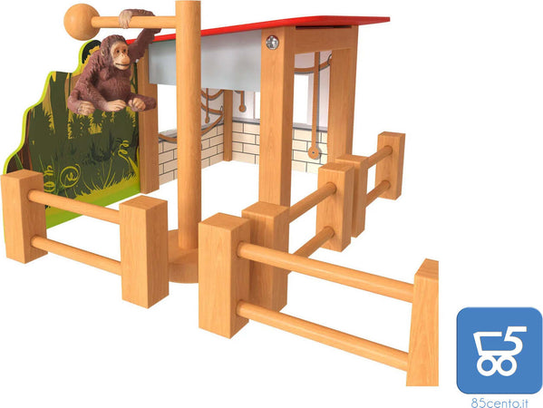 Piccolo Zoo in Miniatura Giocattolo per Bambini 3+ Pezzi in Legno Animali in PVC