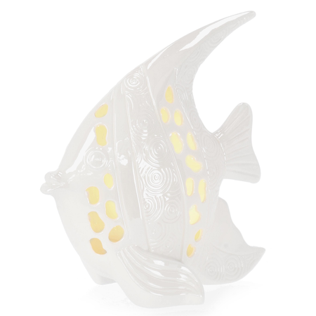 Decorazione capri realizzati in porcellana, con led, funzionanti anche con batteria 3xlr44 incluse