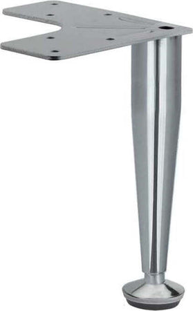 PIEDE-CONICO-CON-FLANGIA-TRIANGOLARE-IN-METALLO-H150MM-REGOLABILE-ALLUMINIO