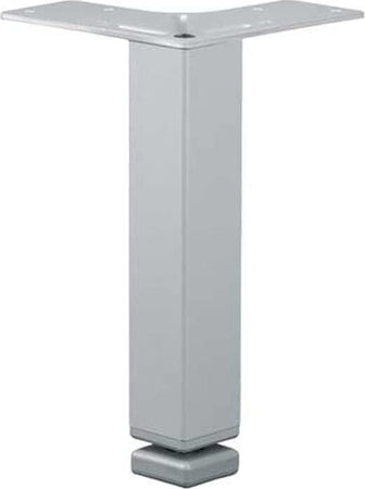 PIEDINO-QUADRO-IN-METALLO-CON-FLANGIA-TRIANGOLARE---Ø-25MM---H.150-MM---FINITURA-ALLUMINIO