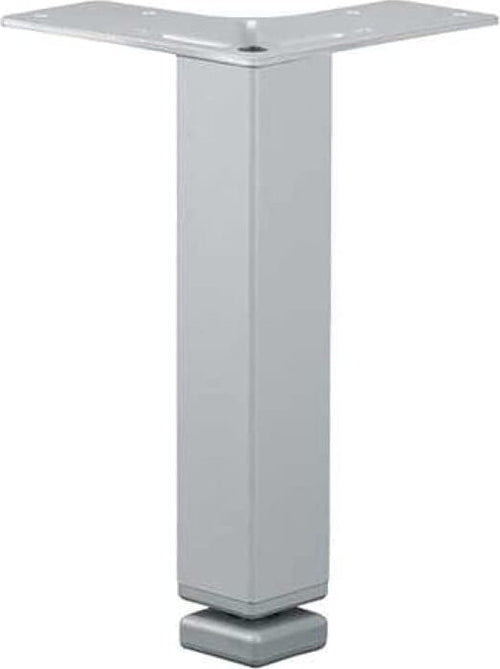 PIEDINO-QUADRO-IN-METALLO-CON-FLANGIA-TRIANGOLARE---Ø-25MM---H.150-MM---FINITURA-ALLUMINIO