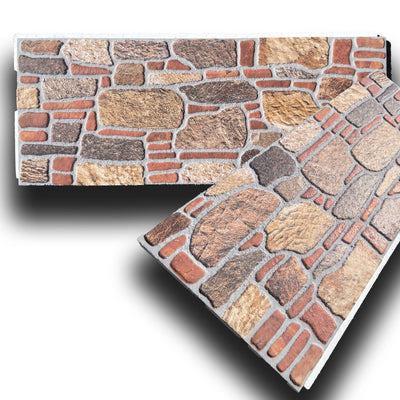 CAPPOTTO esterno - interno Pannello STYROFOAM e PIETRA MISTA 120x50cm spess. 4cm con incastri - Eternal Parquet