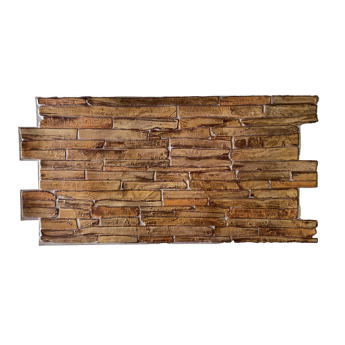 pacchi da 10 o 20 Pannelli 3D Rivestimento a parete in PVC effetto PIETRA BROWN 96x48cm Realistici, isolanti - Eternal Parquet