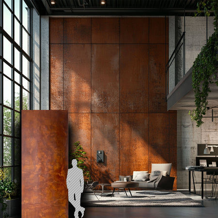 pannello rivoluzionario di Rivestimento interno-esterno in VERA PIETRA CORTEN flessibile 305x122x0,3cm Eternal Parquet