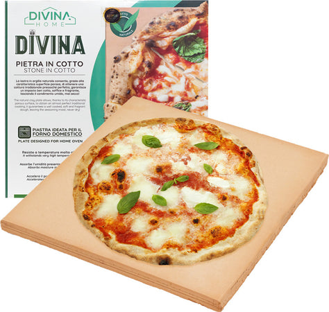 Pietra refrattaria in argilla per pizza cottura per forno elettrico 35 x 35 cm Casa e cucina/Teglie da forno e accessori per pasticceria/Placche e griglie/Teglie per pizza La Zappa - Altamura, Commerciovirtuoso.it