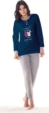 PIGIAMA DA DONNA RAGAZZA IN COTONE MAGLIA BLU SCURO E PANTALONE LUNGO GRIGIO Moda/Donna/Abbigliamento/Abbigliamento da notte lingerie e intimo/Pigiami e camicie da notte/Pigiami due pezzi Trade Shop italia - Napoli, Commerciovirtuoso.it