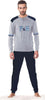 PIGIAMA DA UOMO IN COTONE MAGLIA E PANTALONE LUNGHI BLU NAVY E GRIGIO MI270 Moda/Uomo/Abbigliamento/Pigiami e abbigliamento da notte/Pigiami due pezzi Trade Shop italia - Napoli, Commerciovirtuoso.it