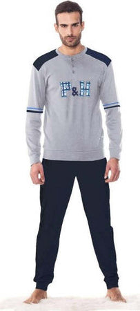 Pigiama Da Uomo In Cotone Maglia E Pantalone Lunghi Blu Navy E Grigio Mi270 Moda/Uomo/Abbigliamento/Pigiami e abbigliamento da notte/Pigiami due pezzi Trade Shop italia - Napoli, Commerciovirtuoso.it