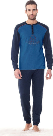 PIGIAMA DA UOMO RAGAZZO IN COTONE MAGLIA E PANTALONE A MANICHE LUNGHE BLU Moda/Uomo/Abbigliamento/Pigiami e abbigliamento da notte/Pigiami due pezzi Trade Shop italia - Napoli, Commerciovirtuoso.it