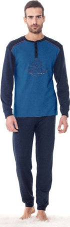 Pigiama Da Uomo Ragazzo In Cotone Maglia E Pantalone A Maniche Lunghe Blu Moda/Uomo/Abbigliamento/Pigiami e abbigliamento da notte/Pigiami due pezzi Trade Shop italia - Napoli, Commerciovirtuoso.it
