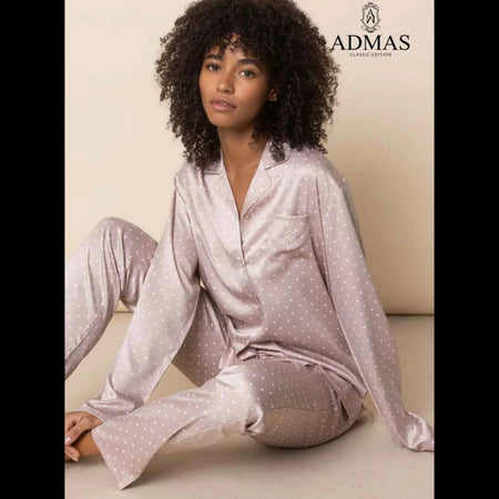 Pigiama Donna Admas Mujer Woman – Pantalone Lungo e Camicia Aperta Tipo Uomo