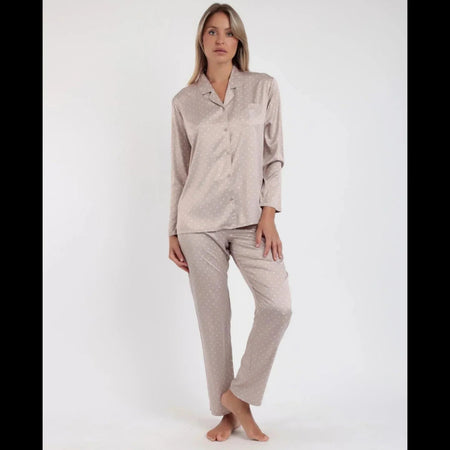 Pigiama Donna Admas Mujer Woman – Pantalone Lungo e Camicia Aperta Tipo Uomo