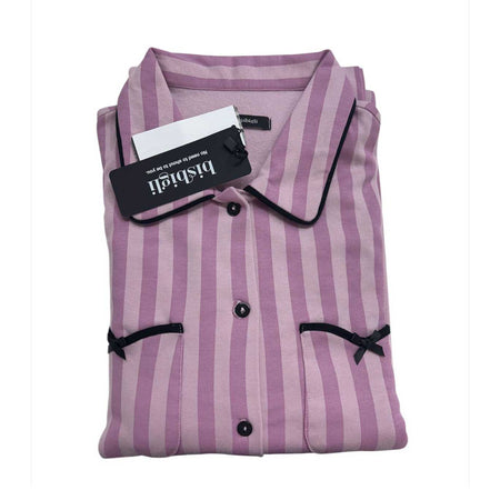 Pigiama Donna Autunno/Inverno Bisbigli BQ292144 – Interlock Stampato Aperto con Collo