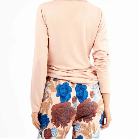 Pigiama Donna Autunno/Inverno Gisela 2/20304S – Set Maglia Morbida con Stampa Floreale