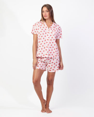 Pigiama Donna Admas 64052 Watermelon Primavera/Estate in Cotone Rosa