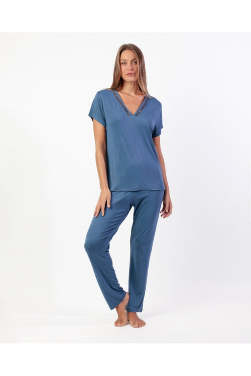 Pigiama Donna Admas 64106 Classic Fresh Air Primavera/Estate in Modal Blu
