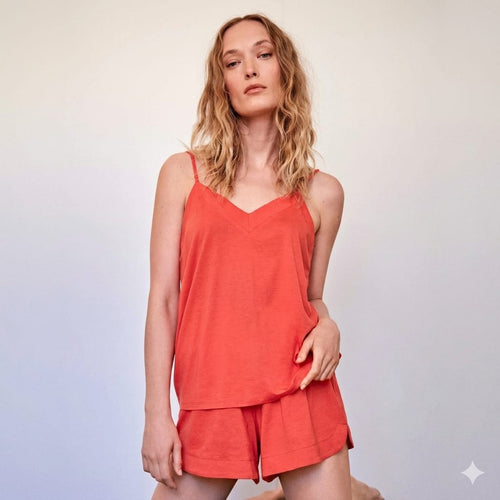 Pigiama Donna Gisela 2/20377S Set Top e Shorts in Modal e Cotone