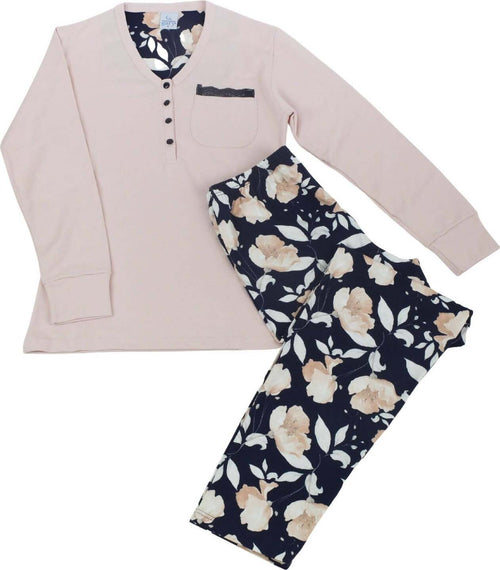 Pigiama Due Pezzi Donna Interlock Gary Pigiama Lungo in Caldo Cotone Maglia Maniche Lunghe Tinta Unita E Pantalone Lungo Fantasia Floreale Moda/Donna/Abbigliamento/Abbigliamento da notte lingerie e intimo/Pigiami e camicie da notte/Pigiami due pezzi Puleo Casa - Palermo, Commerciovirtuoso.it