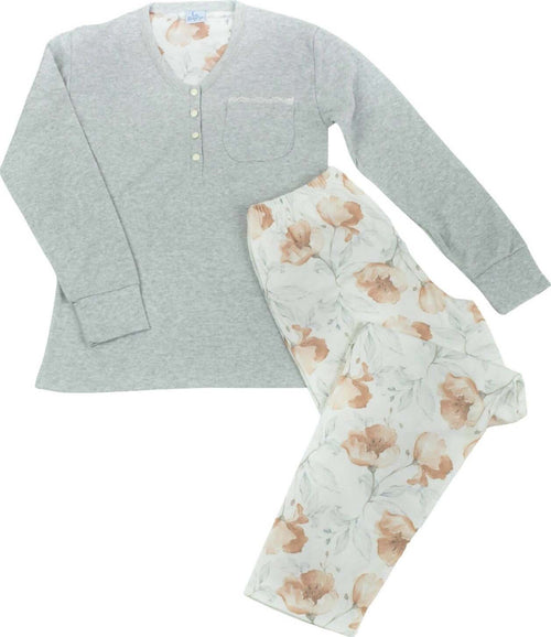 Pigiama Due Pezzi Donna Interlock Gary Pigiama Lungo in Caldo Cotone Maglia Maniche Lunghe Tinta Unita E Pantalone Lungo Fantasia Floreale Moda/Donna/Abbigliamento/Abbigliamento da notte lingerie e intimo/Pigiami e camicie da notte/Pigiami due pezzi Puleo Casa - Palermo, Commerciovirtuoso.it