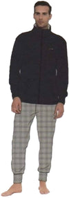 Pigiama Uomo In Pile You&me Art.261 In Pile Con Zip A Due Pezzi Blue Navy/grey Melange E Grey Melang/blue Navy Invernale Traspirante E Confortevole
