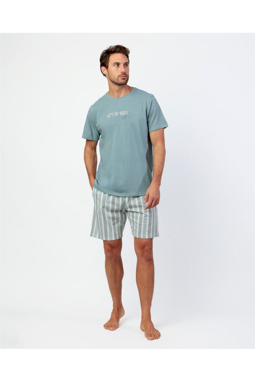 Pigiama Uomo Admas 64775 Stay At Home Let’s Go Travel Primavera/Estate in Cotone