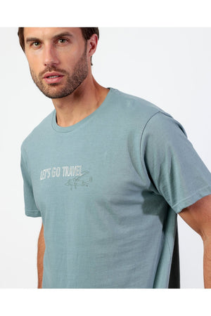 Pigiama Uomo Admas 64775 Stay At Home Let’s Go Travel Primavera/Estate in Cotone