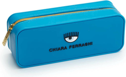 Pigna Chiara Ferragni Astuccio in Silicone Blu Fashion Con Zip E Logo 19,5 X 7,5 X 5,5 Cm