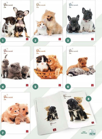 PIGNA-Quaderno-righe-1RC-(1-rigo-con-margine)-A4-DOLCI-CUCCIOLI-assortito