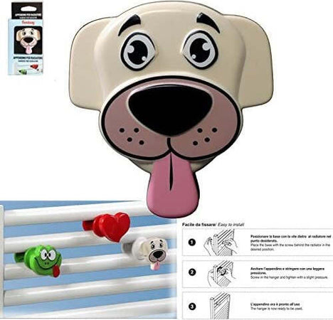Pika Shop Appendino per Termoarredo Attacco Universale Modello Fantasy Doggy Casa e cucina/Bagno/Mobili da bagno/Portasciugamani/Ganci portasciugamani Ogomondo - Martina Franca, Commerciovirtuoso.it