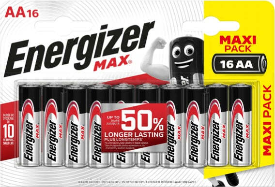 Pile stilo AA - 1 5V - Energizer Max - blister 16 pezzi Elettronica/Pile e caricabatterie/Pile monouso Eurocartuccia - Pavullo, Commerciovirtuoso.it