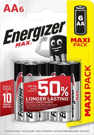 Pile stilo AA - 1 5V - Energizer Max - blister 6 pezzi Elettronica/Pile e caricabatterie/Pile monouso Eurocartuccia - Pavullo, Commerciovirtuoso.it