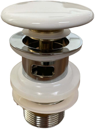 Piletta click clack da 1 1/4 con troppo pieno, e tappo in ceramica