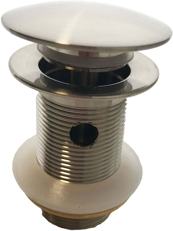 Piletta clip clap effetto acciaio inox satinato con troppo pieno