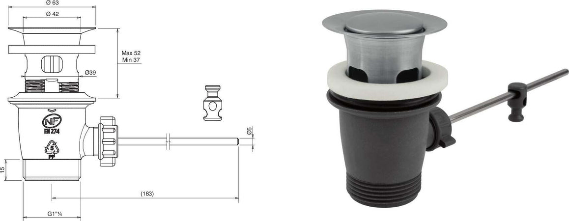 Piletta-da-1”1/4-con-scarico-a-salterello-in-acciaio-inox-di-Tubico-Nilo