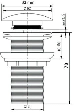Piletta lavabo bidet automatica senza troppo pieno bronzata