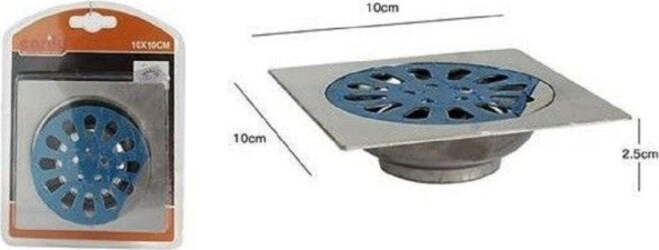 Piletta-Per-Doccia-A-Pavimento-10-X-10-Cm-Bagno-Idraulica-Tappo-Scarico