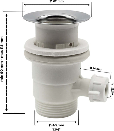 Piletta-Pezzi-12-In-Abs-1-1/4-Lavabi-Interni-Esterni-Predisposta-Salterello