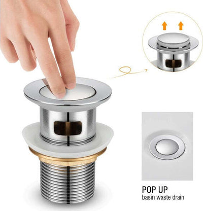 Piletta-Universale-Miscelatore-Lavabo-Bide-Click-Clack-Tappo-Pilette-Pop-Up