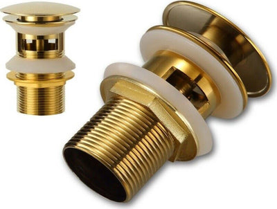 Piletta Universale Scarico Lavabo Bide Click Clack Tappo Popup Colore Oro Dorata Raccordi e Tubi Trade Shop italia - Napoli, Commerciovirtuoso.it