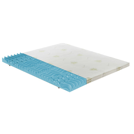 Topper in memory foam 5 cm con rivestimento in aloe vera sfoderabile - 9 Zone di Comfort