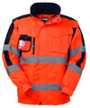 Pilot Eddystone Hi-Vis Arancio/Blu Giubbotto Maniche Staccabili Imbottito da Lavoro Alta Visibilità da Cantiere Asfaltatore Lavori Stradali