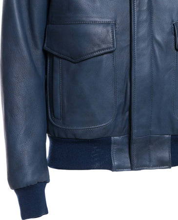 Pilota---Bomber-Uomo-Blu-in-vera-pelle